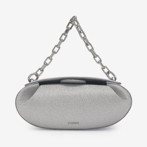 NWT YUZEFI Dinner Roll Shoulder Bag - Silver YUZCHBDR46